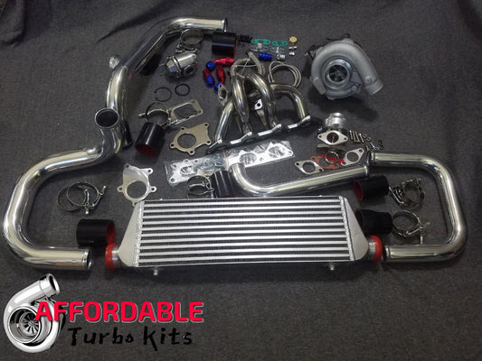 90-93 Accord CB7 F22A Entry Level Mini Ram Horn Turbo Kit with universal DIY piping f22a1 f22a6 f22a4 h23a1 1990 1991 1992 1993