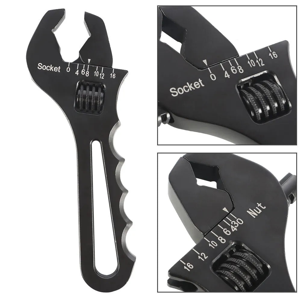 Adjustable Wrench Spanner Tool for Hose End Fitting 3AN 4AN 6AN 8AN 10AN-16AN AN Line Wrench